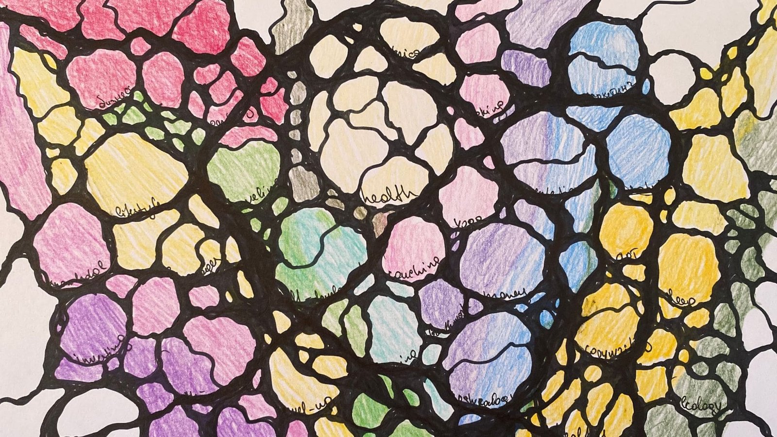 A finished colorful drawing