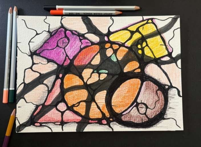 Neurographic design illustrating emotional connections with sweeping lines and soft colors.