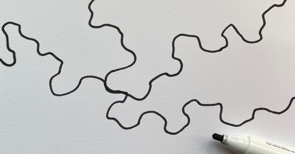 The first free-flowing lines of a drawing