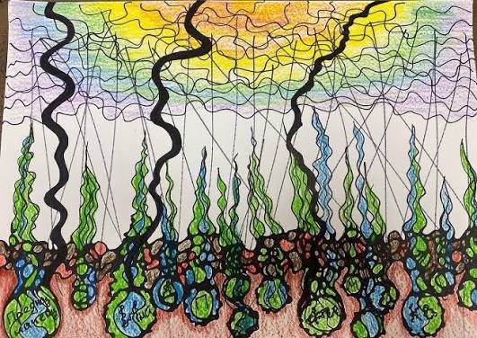 Example of a Shamanic Rain drawing from neurograf.life