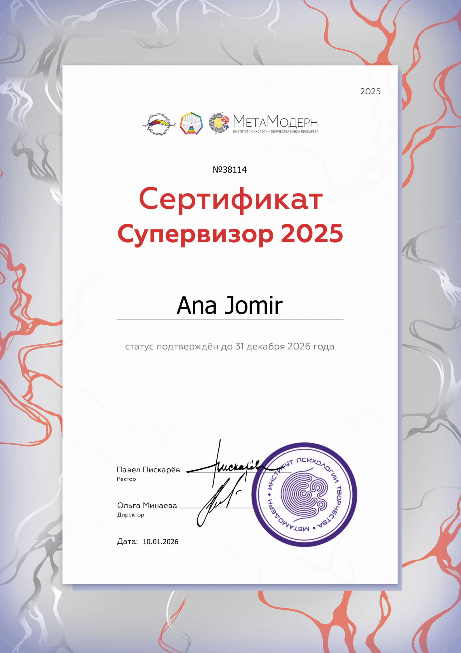 Supervisor Diploma Ana Jomir