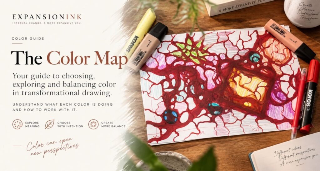 The Color Map guide with a colorful drawing and pencils