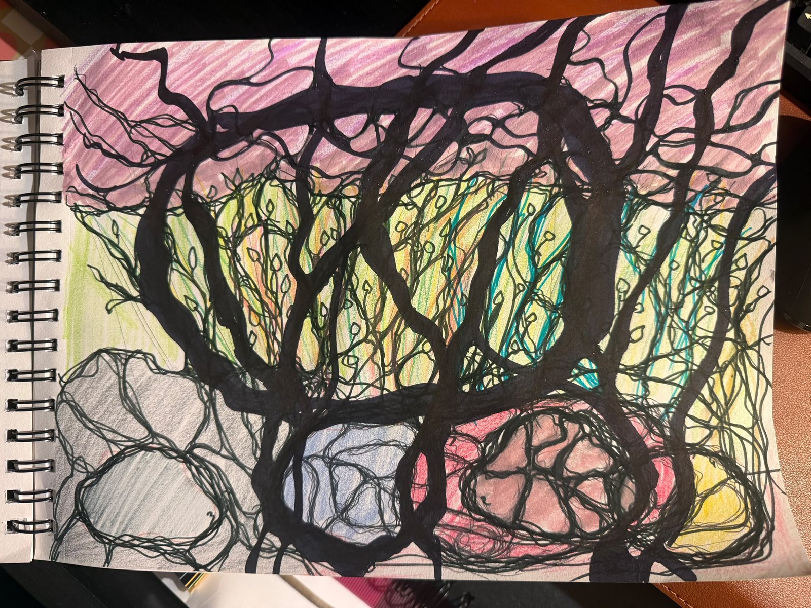 Alina’s finished Shamanic Rain drawing