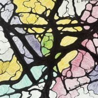 Neurographic design illustrating emotional connections with sweeping lines and soft colors.
